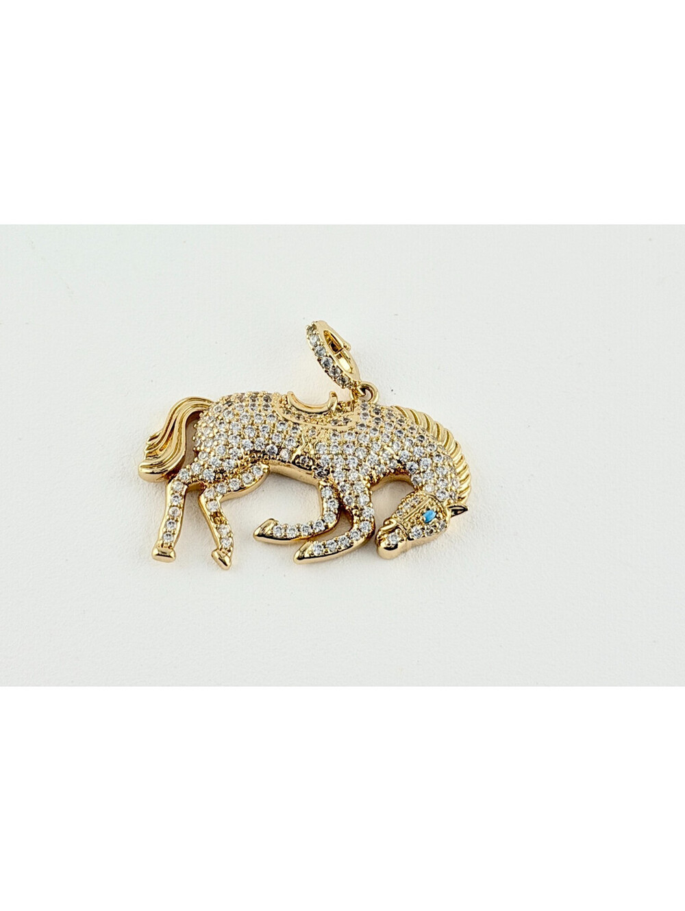 Bomb Party Charm - Outlaw Bronco Horse Turquoise on Yellow Gold